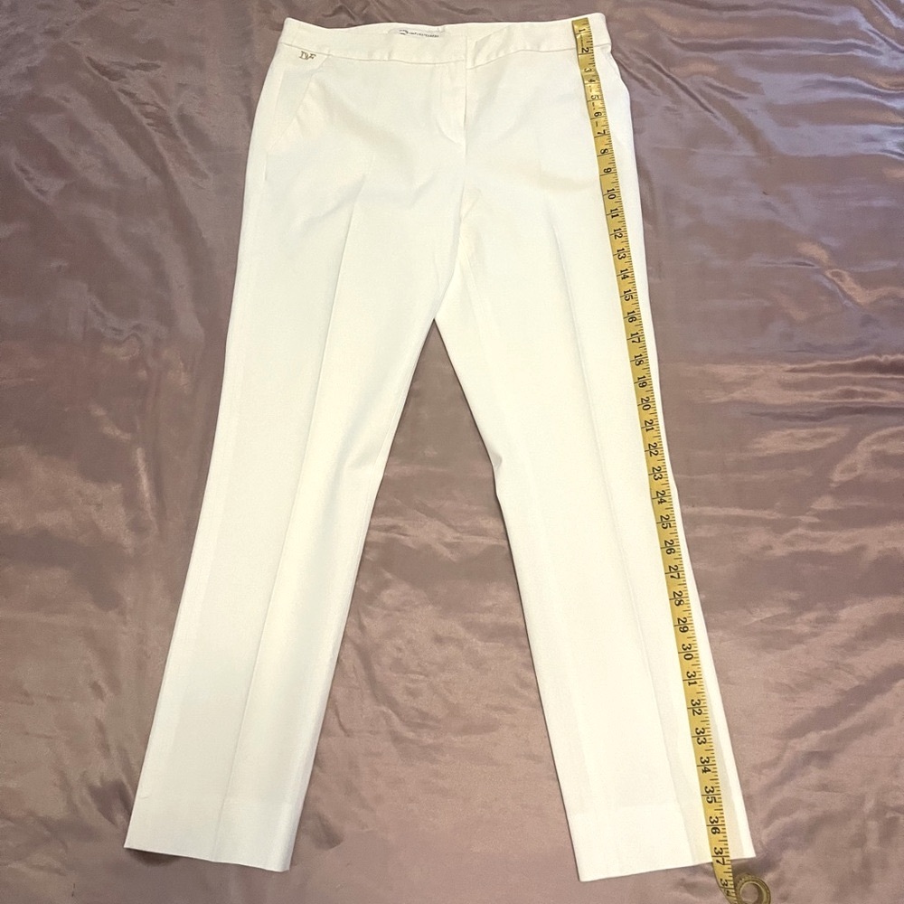 Diane Von Furstenberg Off White, Cream, Ivory Trousers, size 8 - Picture 3 of 8